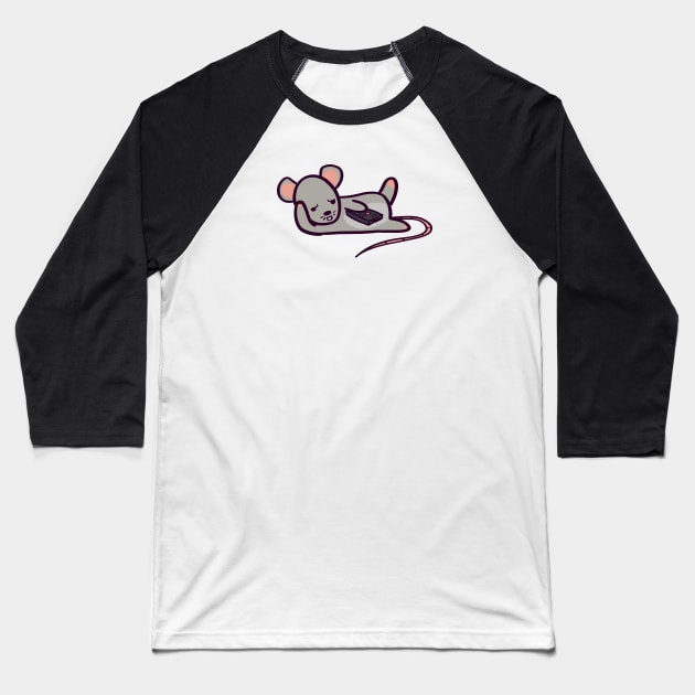 Couch Potato Rat Baseball T-Shirt by ThumboArtBumbo